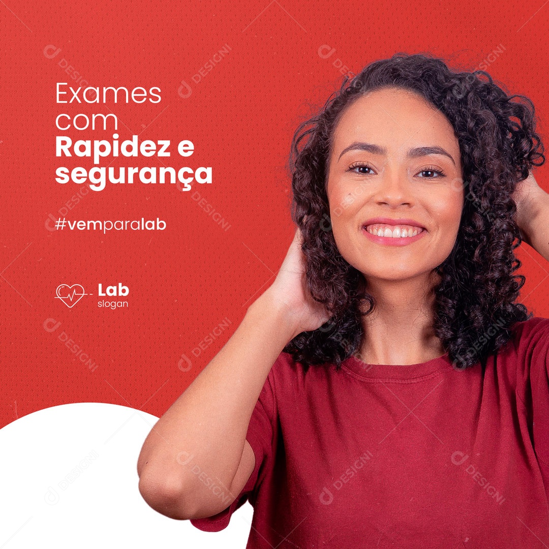 Laboratório de Análises Clínicas Exames com Rapidez e Segurança Social Media PSD Editável