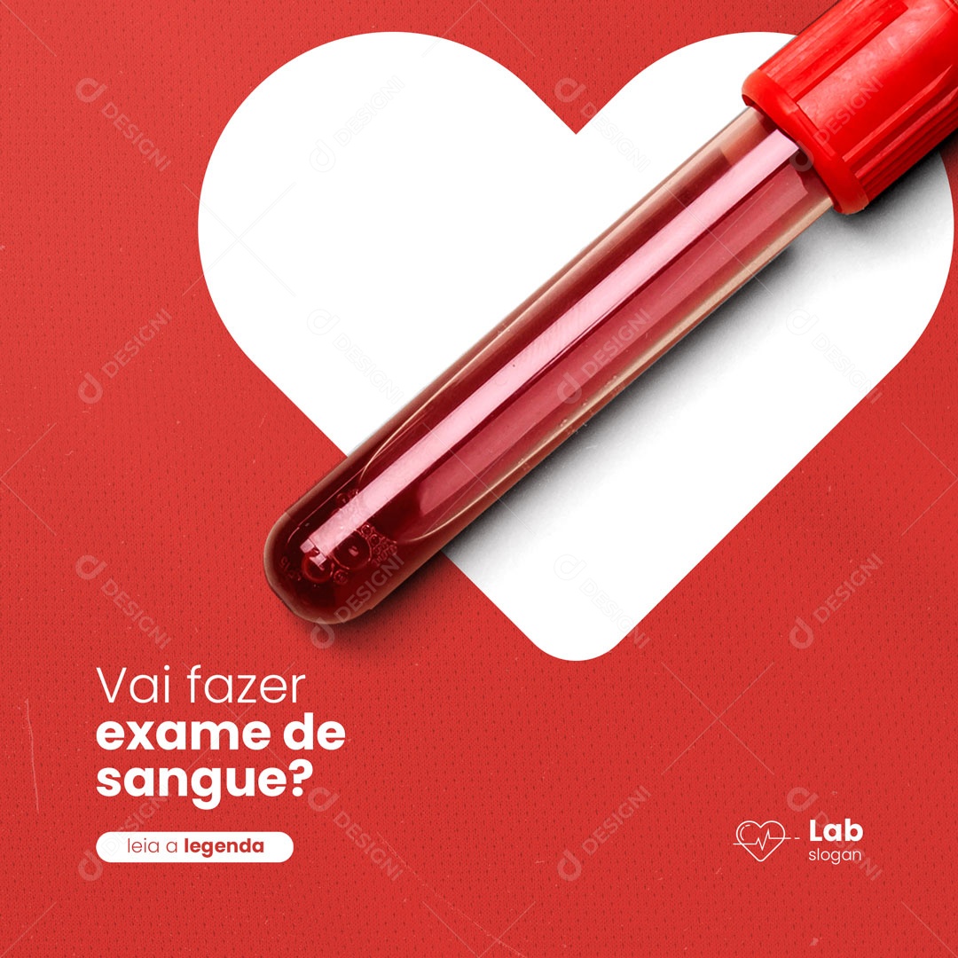 Vai Fazer Exame de Sangue? Laboratório de Análises Clínicas Social Media PSD Editável