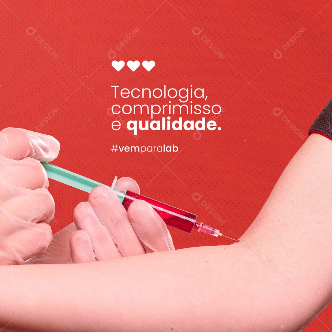 Laboratório de Análises Clínicas Compromisso e Qualidade Social Media PSD Editável