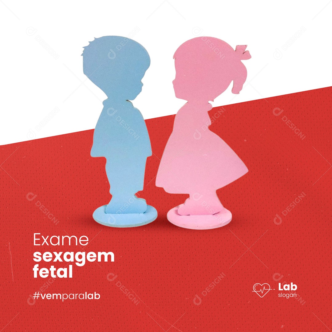 Laboratório de Análises Clínicas Exame Sexagem Fetal Social Media PSD Editável