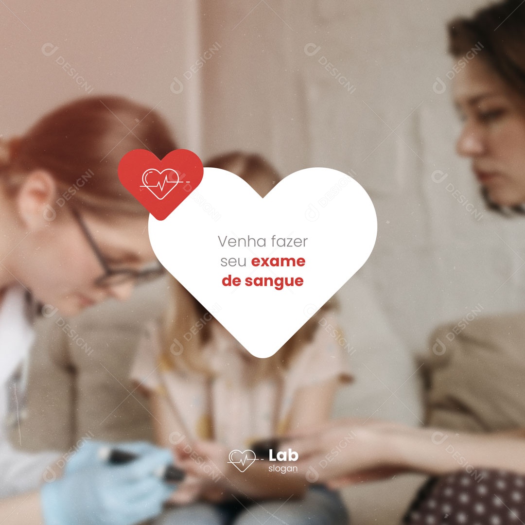 Laboratório de Análises Clínicas Venha Fazer seu Exame de Sangue Social Media PSD Editável