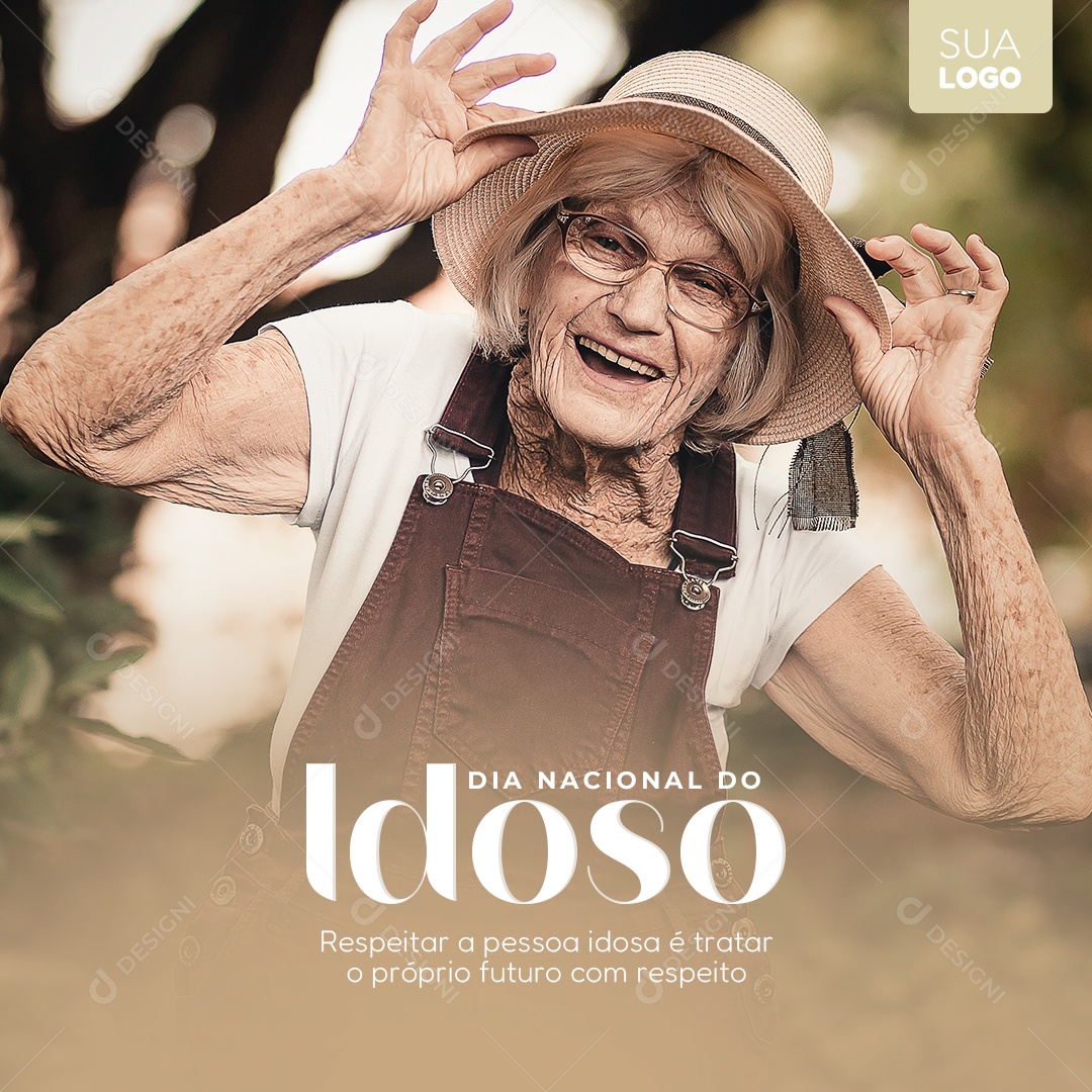 Respeitar a Pessoa Idosa é tratar o Próprio Futuro Dia Nacional do Idoso Social Media PSD Editável