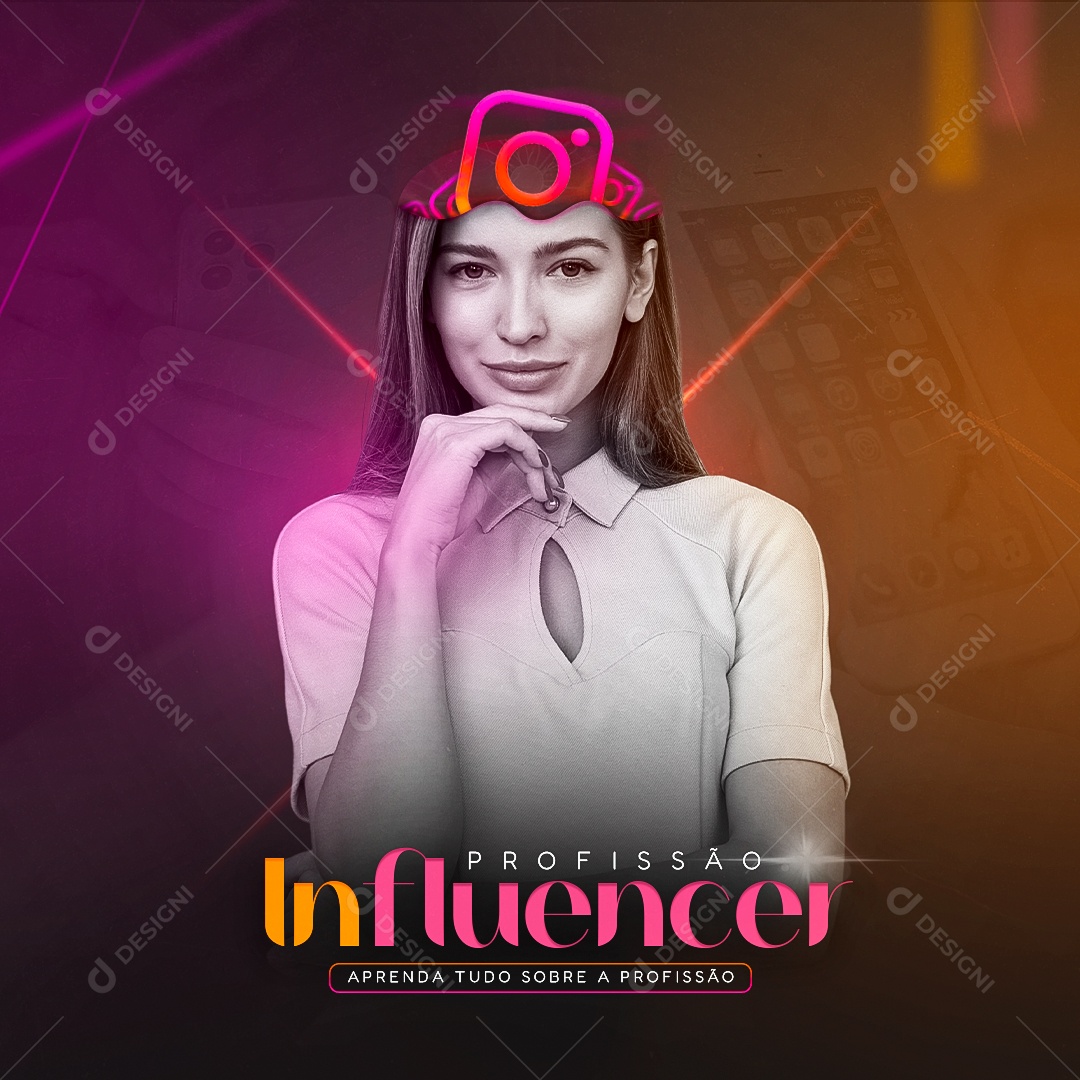 Profissão Influencer Aprenda tudo sobre a Profissão Social Media PSD Editável