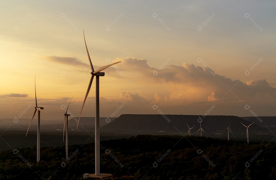 Energia eólica. Força do vento. Energia sustentável e renovável.