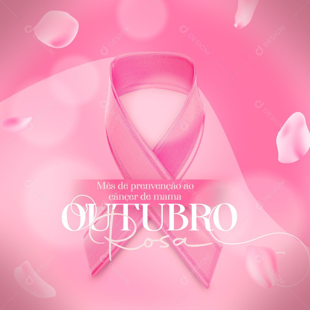 Social Media Outubro Rosa Mês de Prevenção ao Câncer de Mama PSD Editável