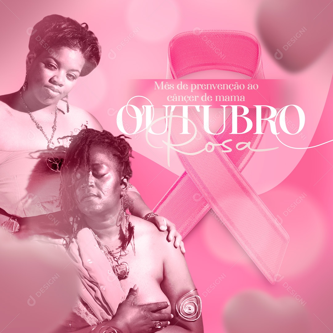 Social Media Outubro Rosa Mês de Prevenção ao Câncer de Mama PSD Editável