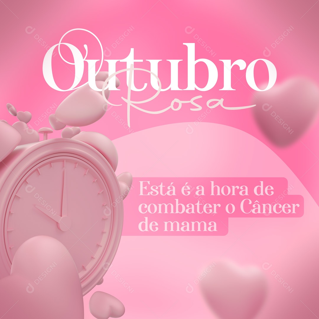 Outubro Rosa Prevenção Ao Câncer De Mama Social Media PSD Editável