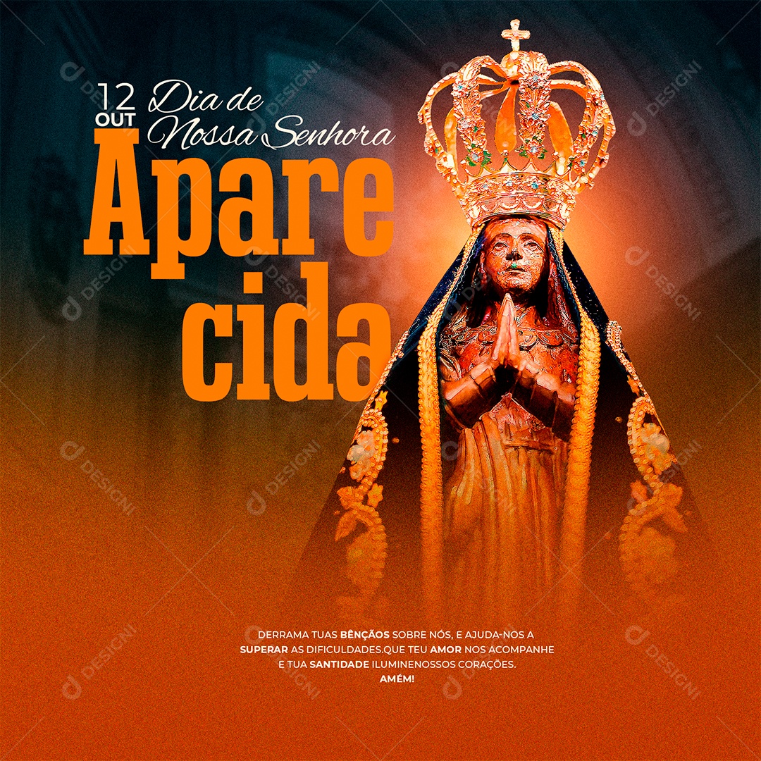 Dia Da Nossa Senhora da Aparecida 12 de Outubro Social Media PSD Editável