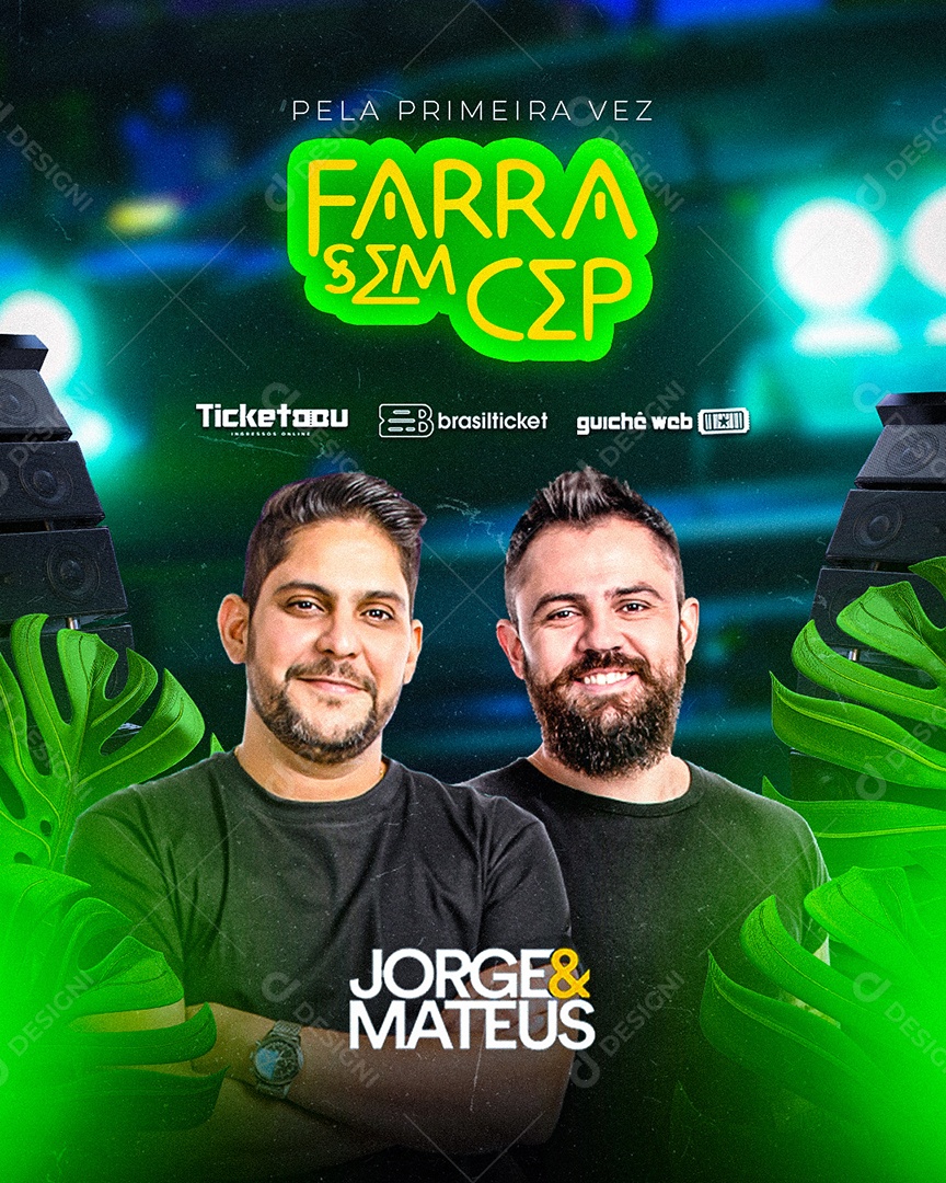 Flyer Show Jorge e Mateus Social Media PSD Editável
