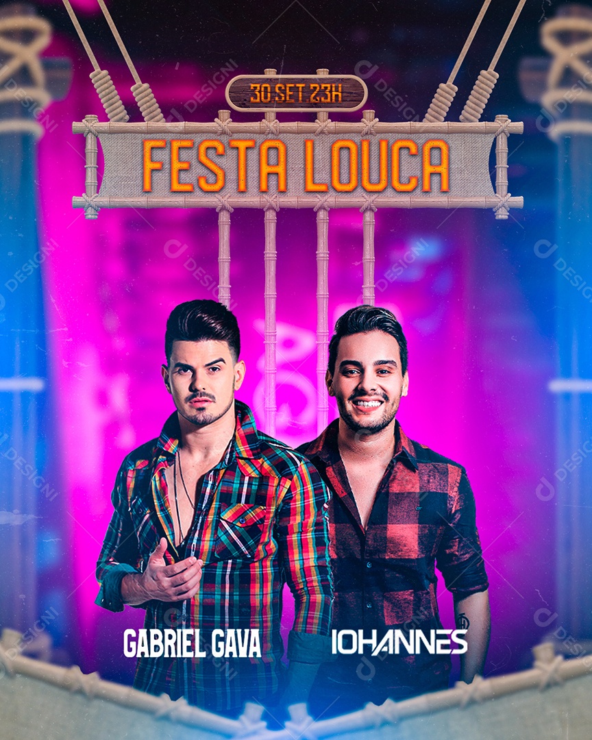 Flyer Show Gabriel Gava e Iohanes Social Media PSD Editável