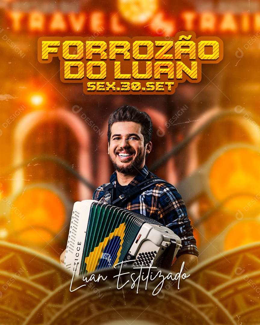 Flyer Show Luan Estilizado Social Media PSD Editável