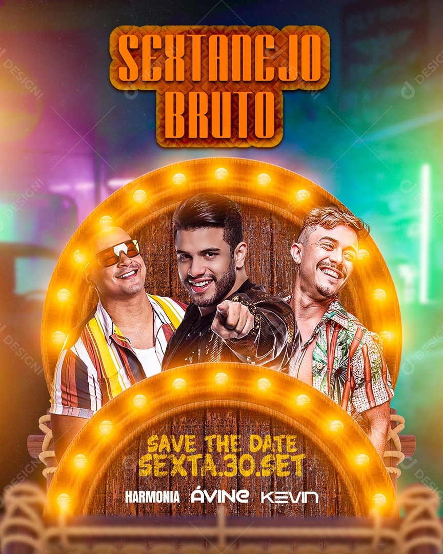 Flyer Show Sertanejo Bruto Social Media PSD Editável