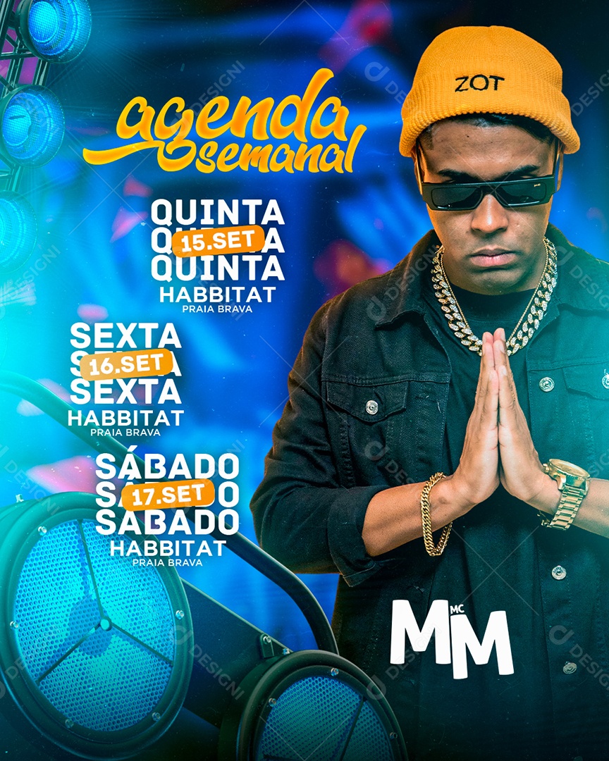 Flyer Agenda da Semana MC MM Social Media PSD Editável