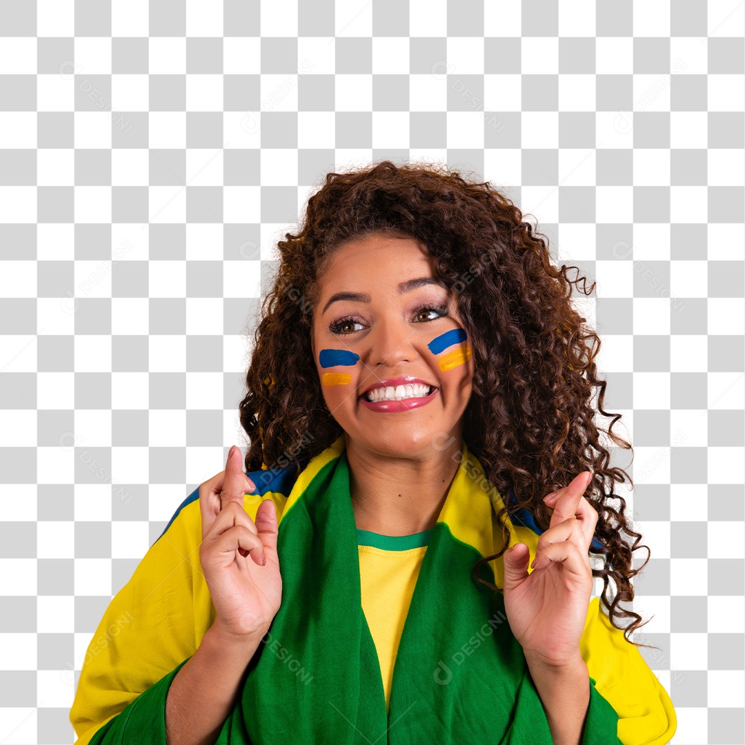 Linda mulher jovem morena segurando bandeira do brasil cabelo afro