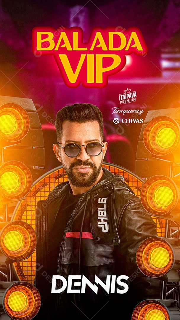 Flyer Balada Vip Dj Dennis Story Social Media PSD Editável