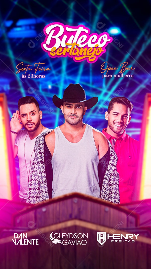 Flyer Show Boteco Sertanejo Story Social Media PSD Editável