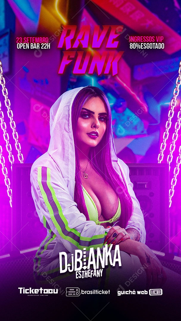 Flyer Show Dj Bianka Story Social Media PSD Editável