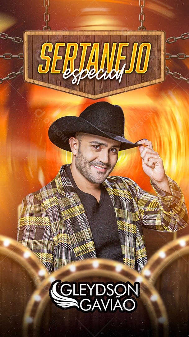 Flyer Show Gleydson Gavião Story Social Media PSD Editável