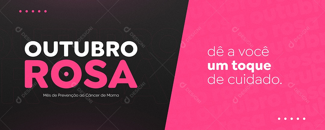 Banner Dê a Você Um Toque De Cuidado Outubro Rosa Social Media PSD Editável