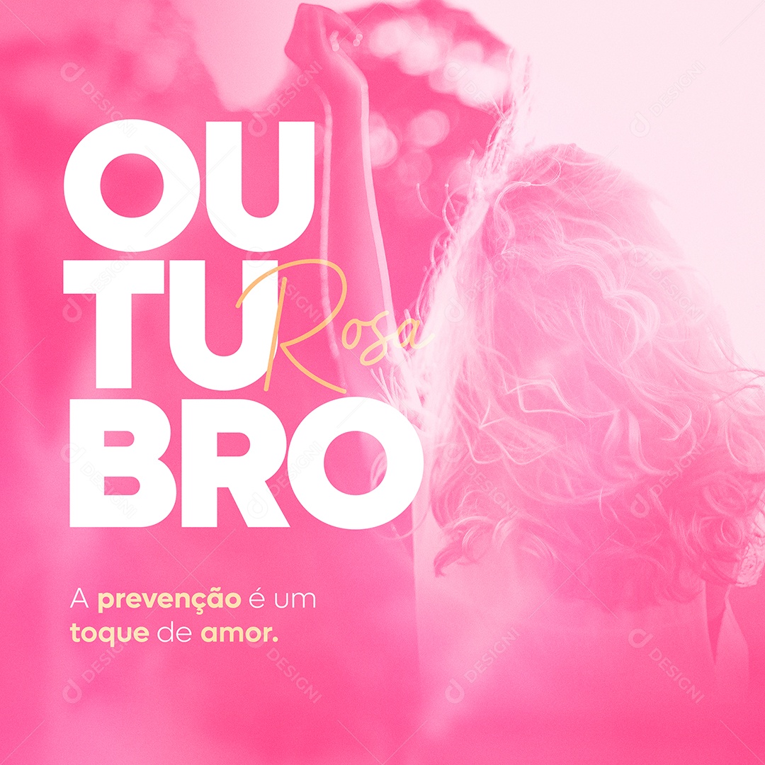 A Prevenção é Um toque De Amor Outubro Rosa Social Media PSD Editável