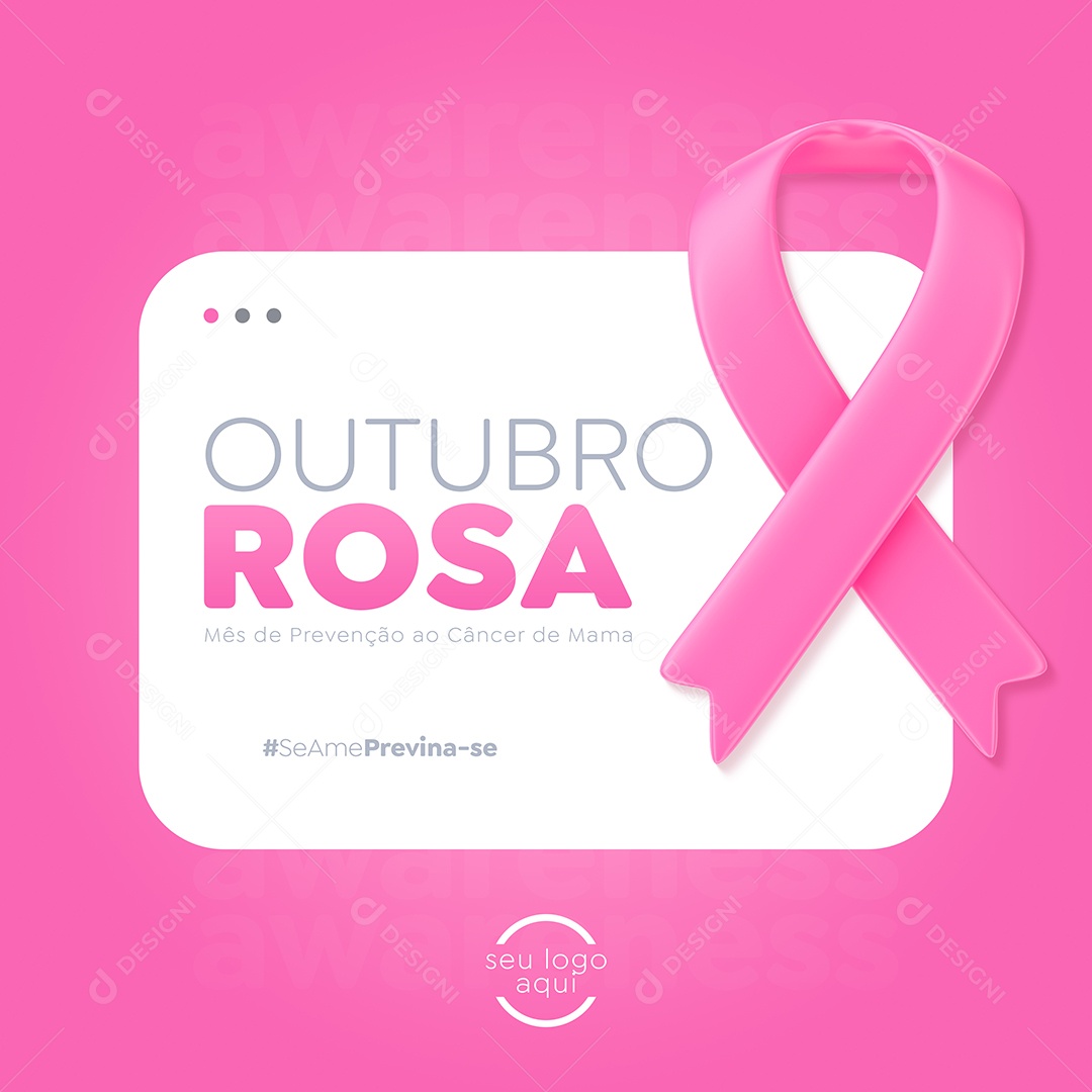 A Prevenção é Um toque De Amor Outubro Rosa Social Media PSD Editável