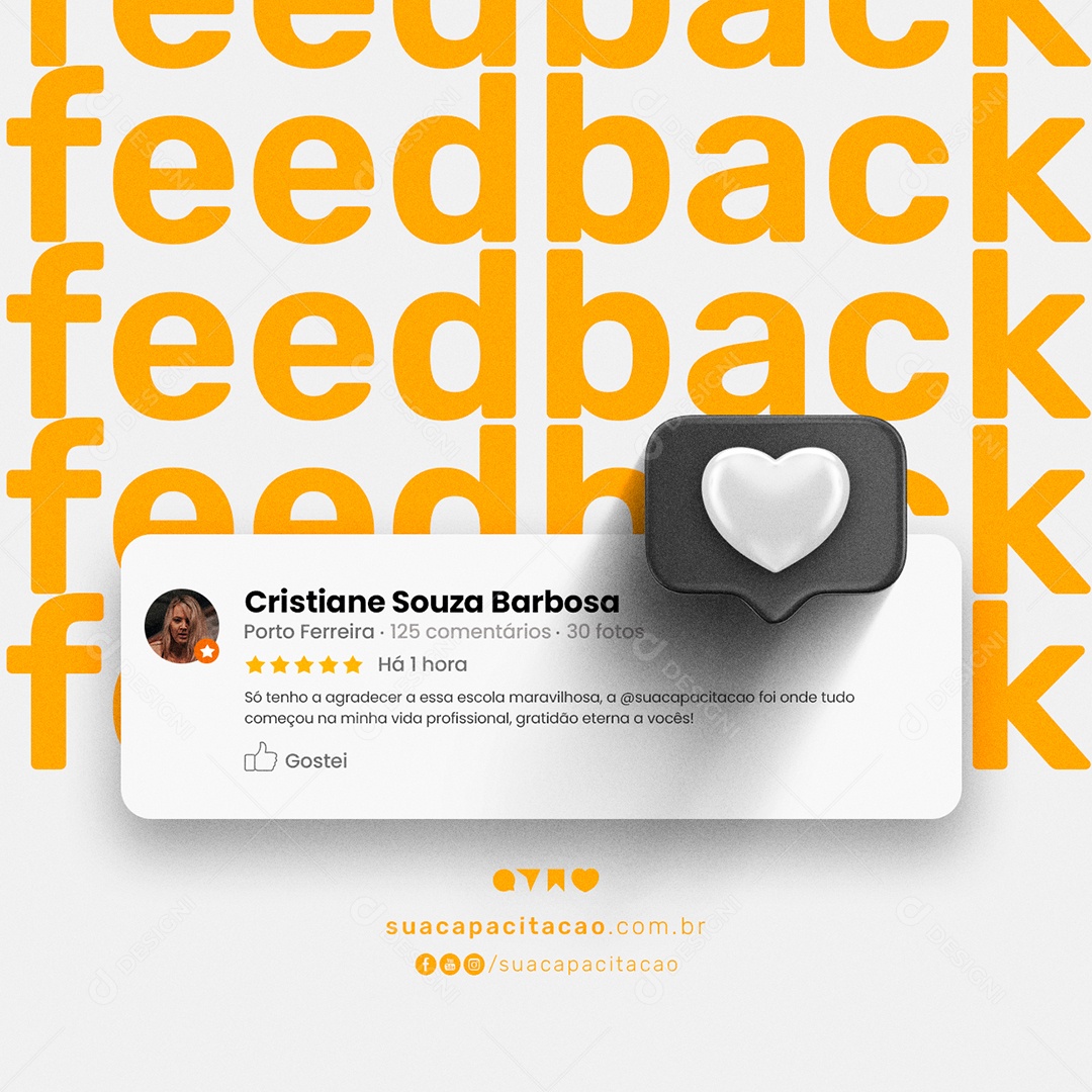 Feedback Só tenho a Agradecer Cursos Profissionalizantes Social Media PSD Editável
