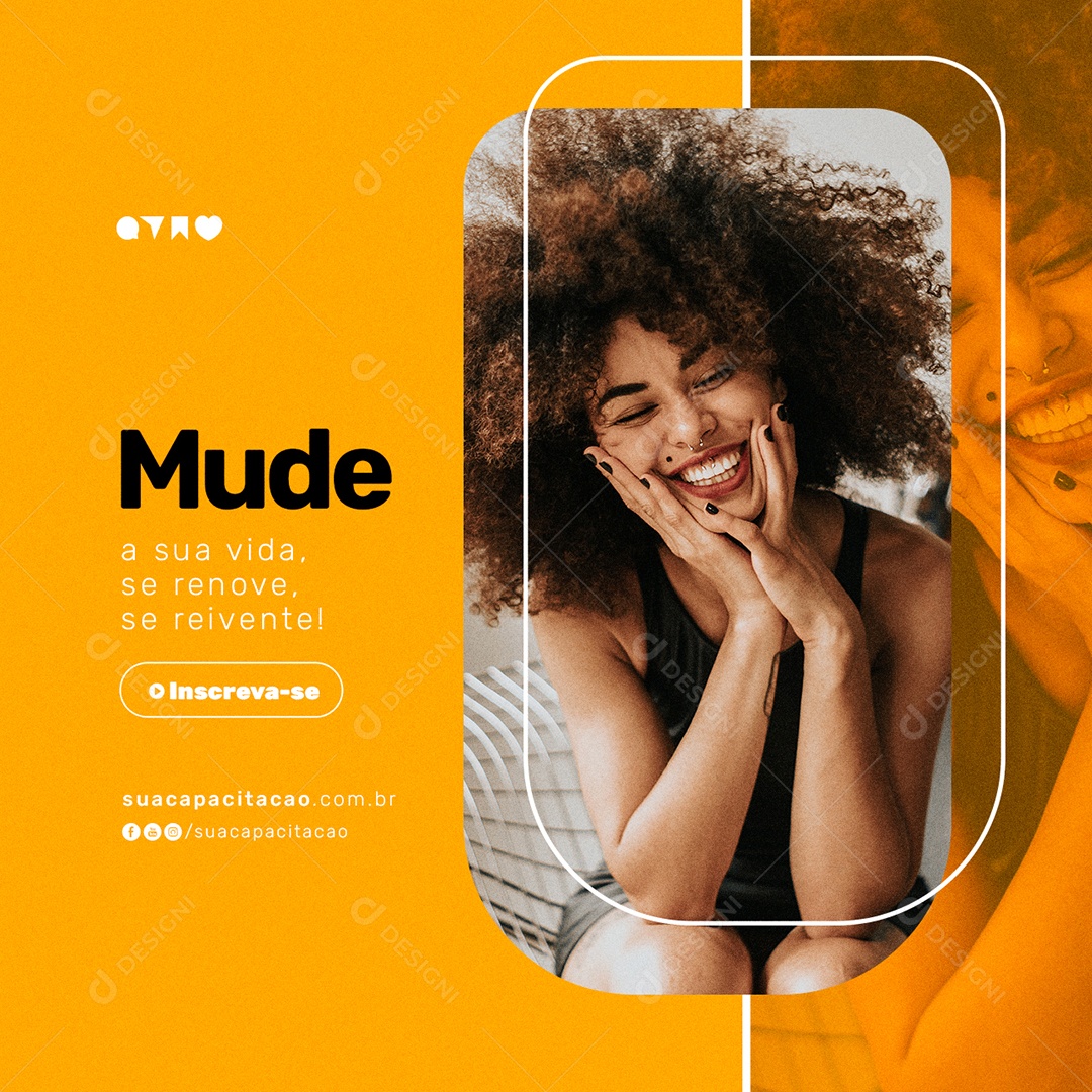 Mude a Sua Vida se Renove se Reivente Cursos Profissionalizantes Social Media PSD Editável