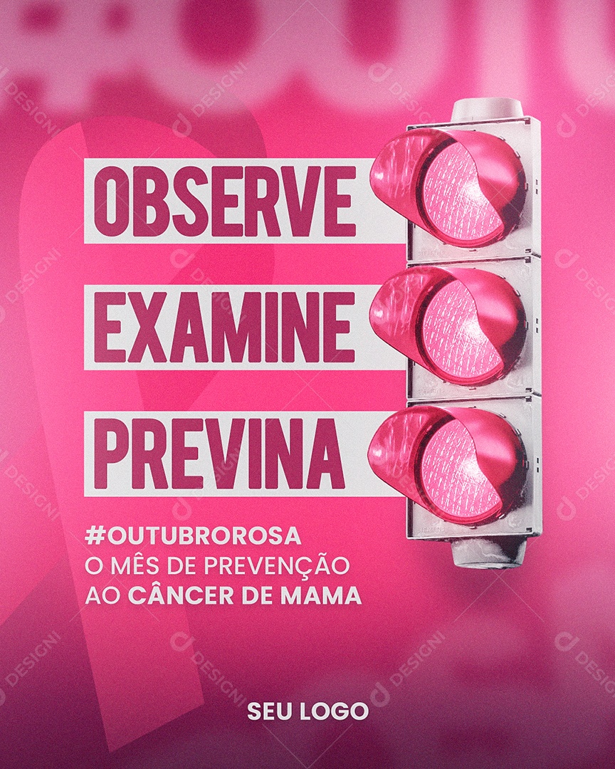 Social Media Outubro Rosa Oficina Mecânica Semáforo Carro PSD Editável