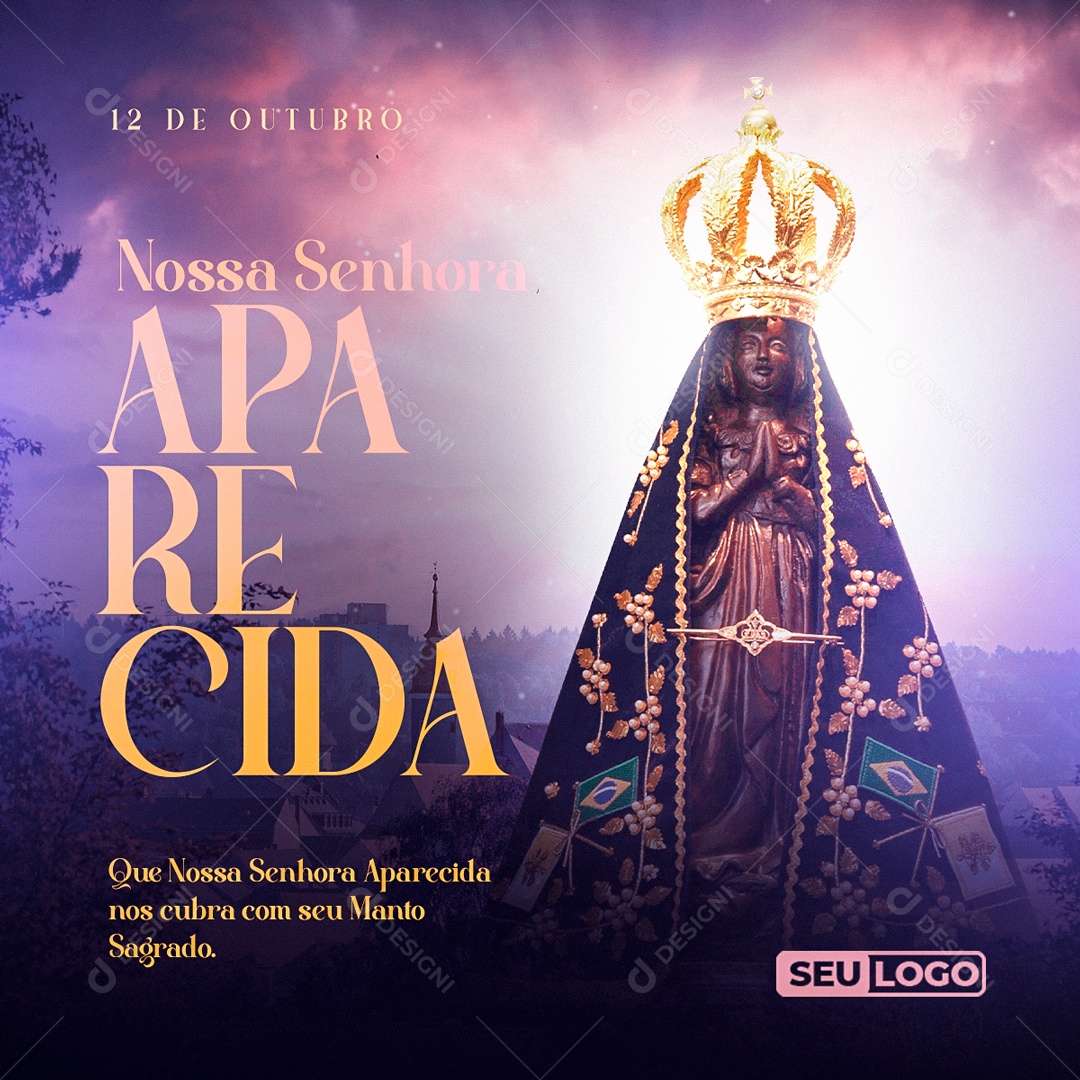 Dia 12 De Outubro Dia Da Nossa Senhora da Aparecida Social Media PSD Editável