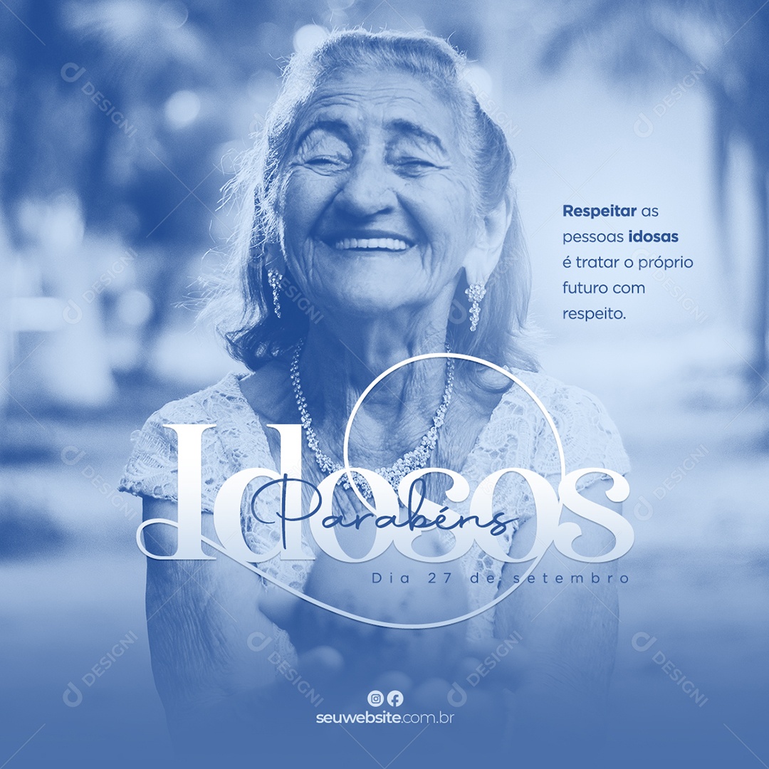 Dia do Idoso 1 de Outubro Social Media PSD Editável