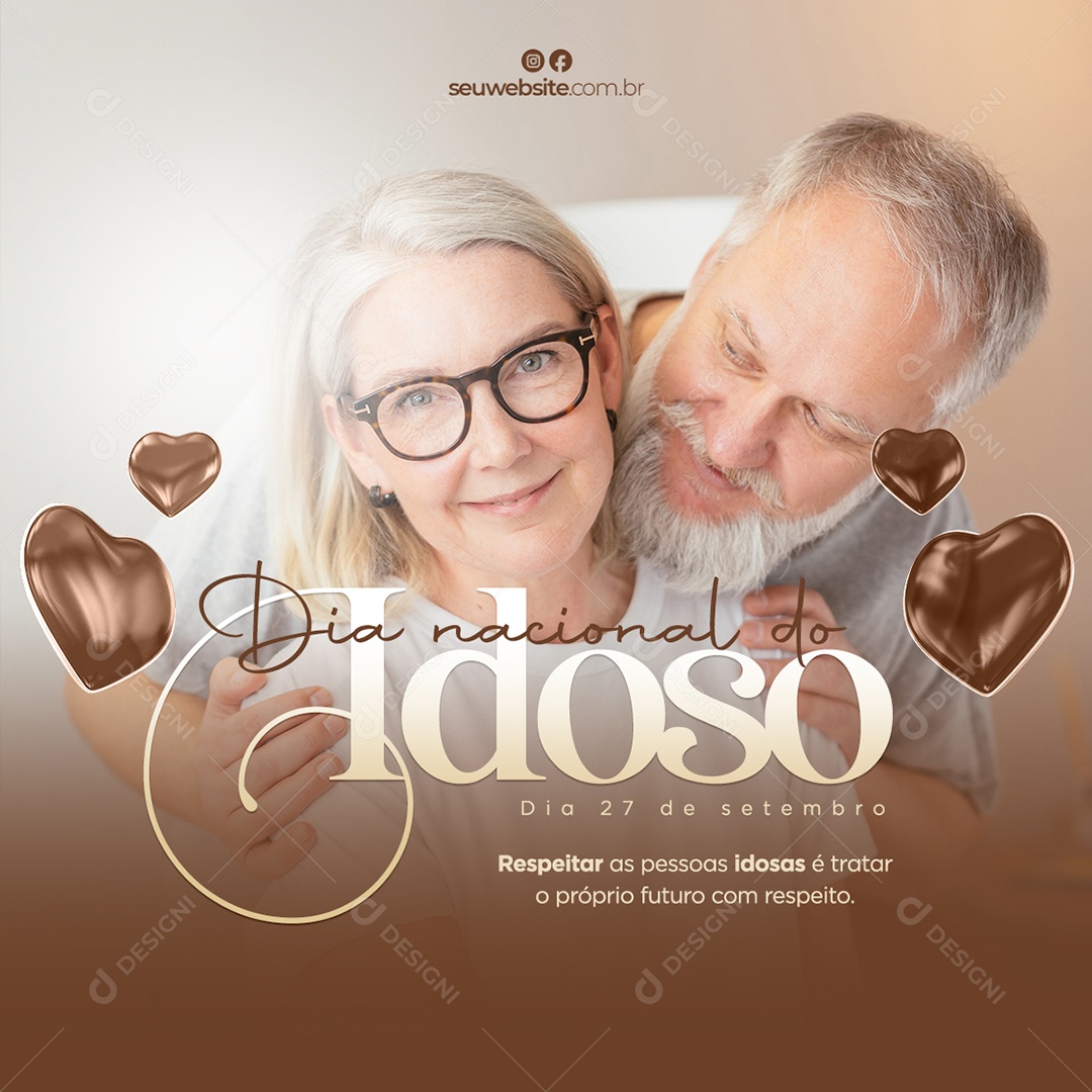 Dia do Idoso 1 de Outubro Social Media PSD Editável
