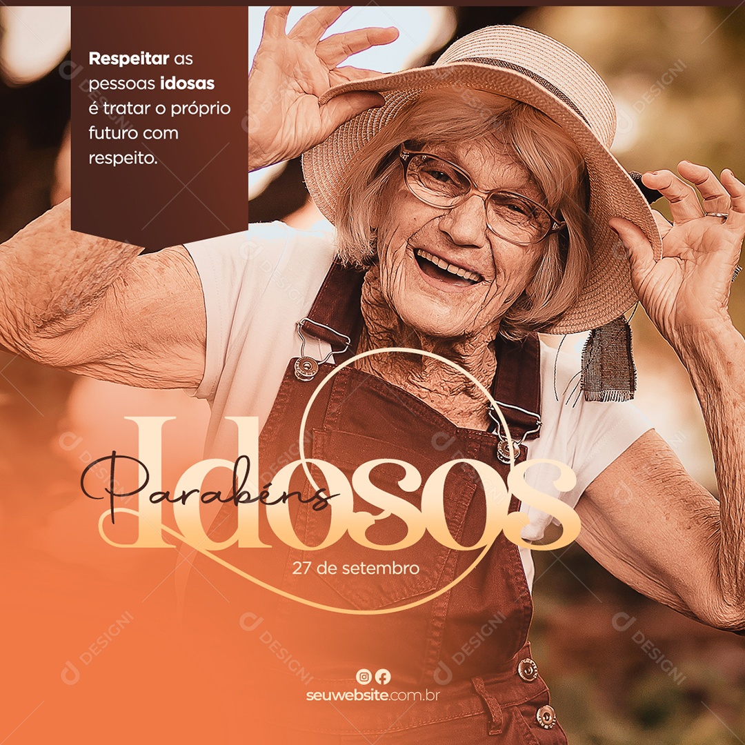 Dia do Idoso 1 de Outubro Social Media PSD Editável