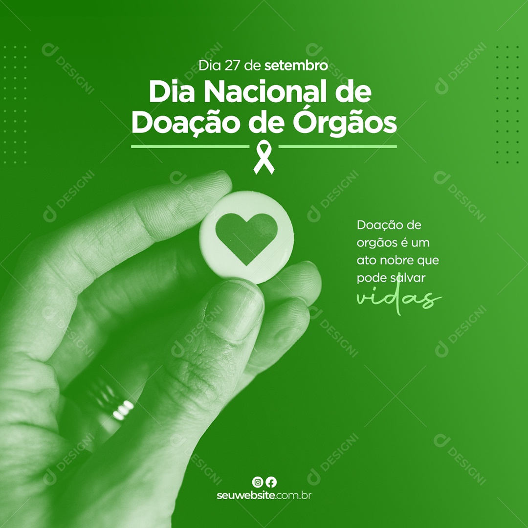 Dia Nacional De Doação De Órgãos Data Comemorativa Social Media PSD Editável