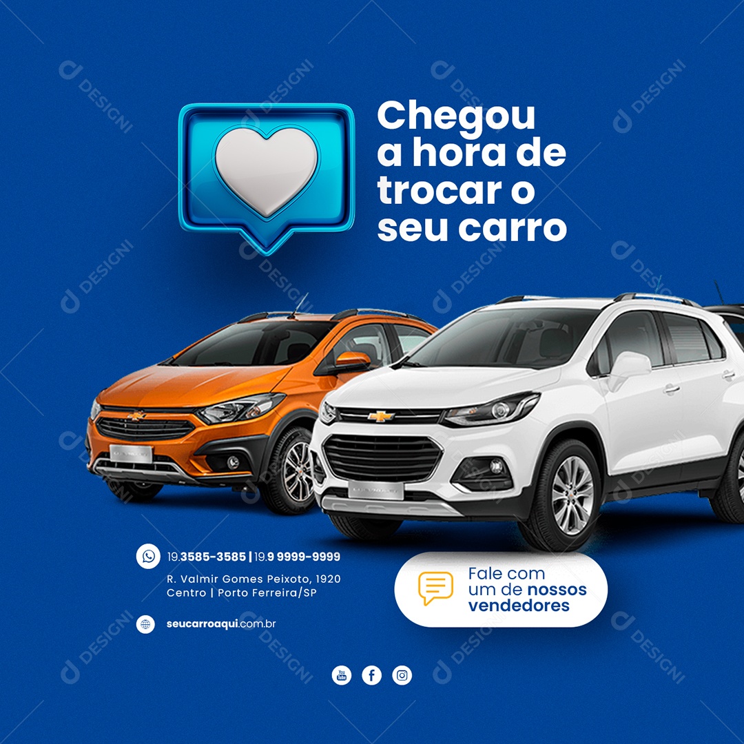 Chegou a Hora de Trocar o seu Carro Concessionária Social Media PSD Editável