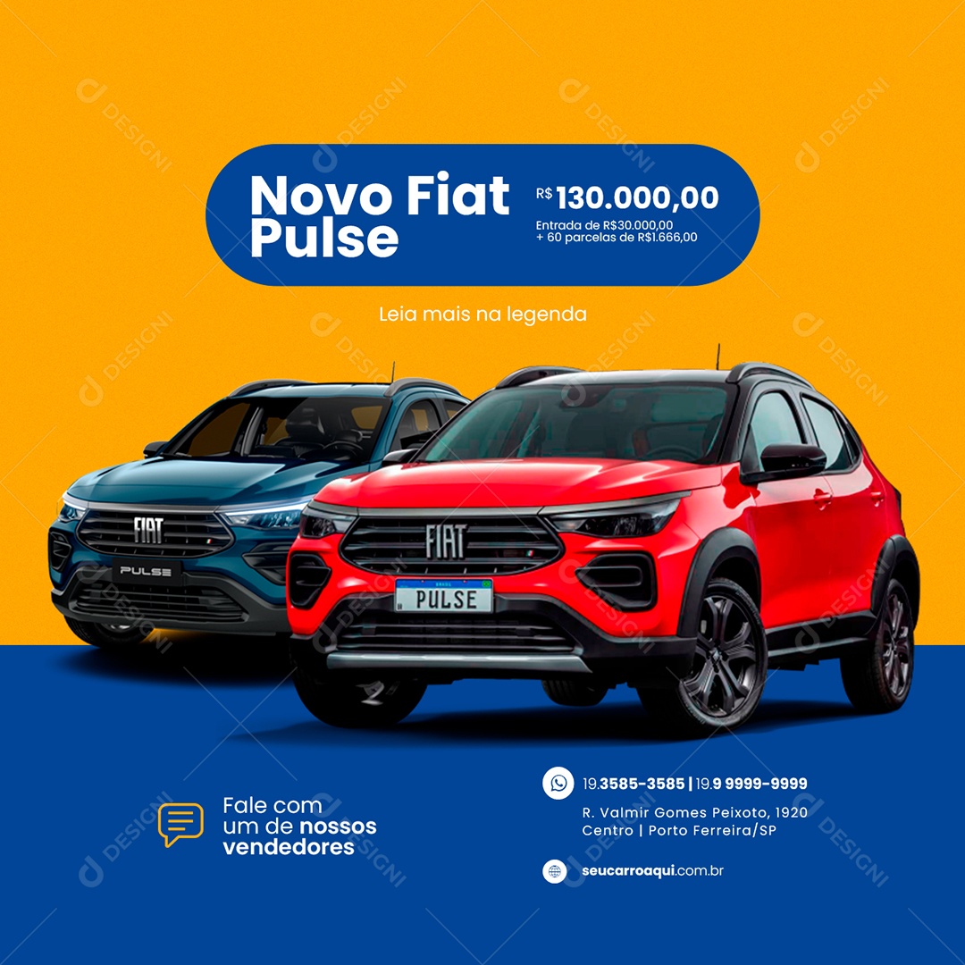 New Fiat Pulse Concessionária Social Media Editable PSD