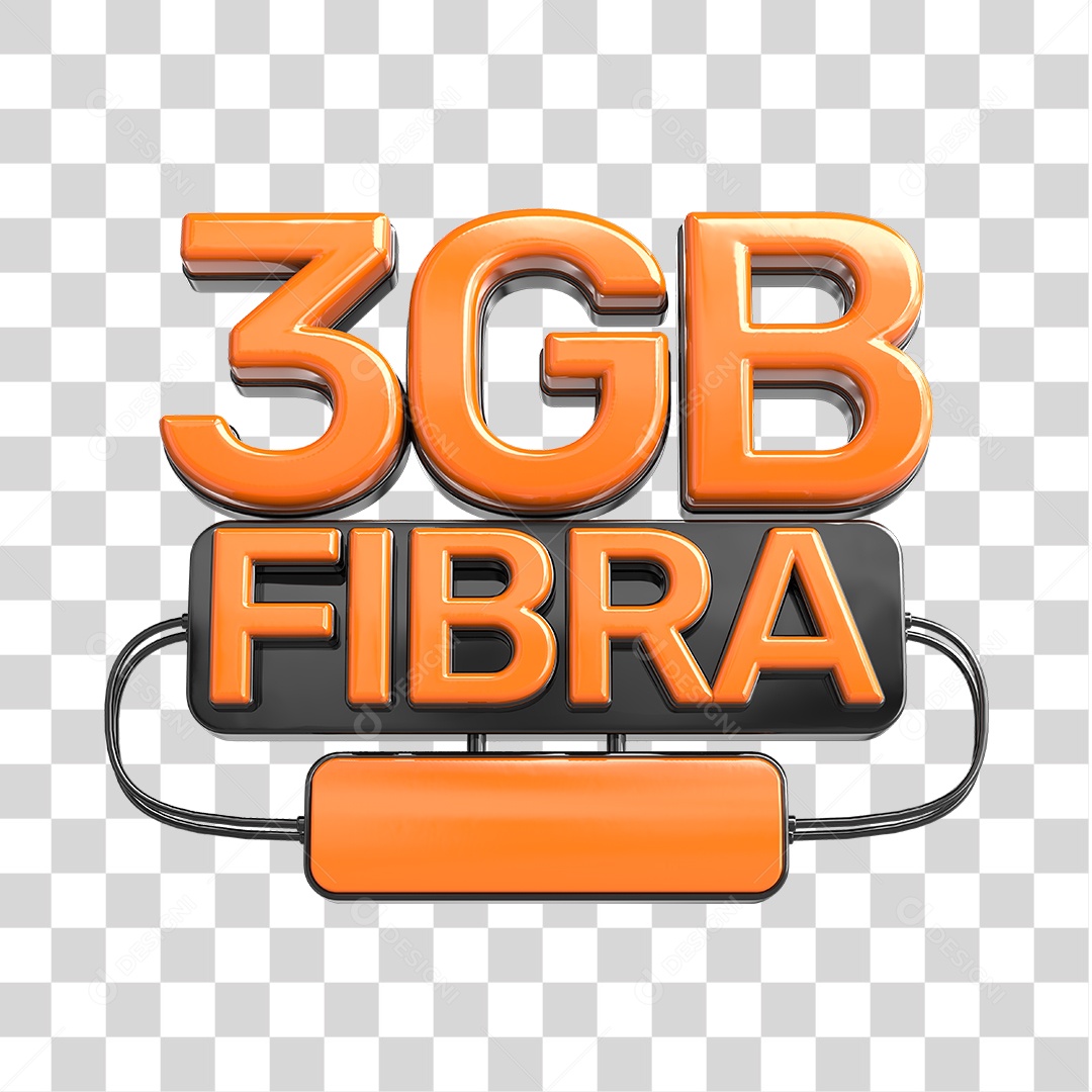 Elemento 3D 3GB Fibra PNG Transparente Sem Fundo