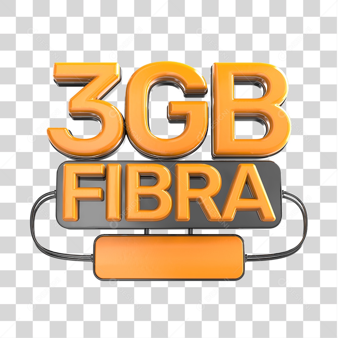 Elemento 3D 3G Fibra PNG Transparente Sem Fundo