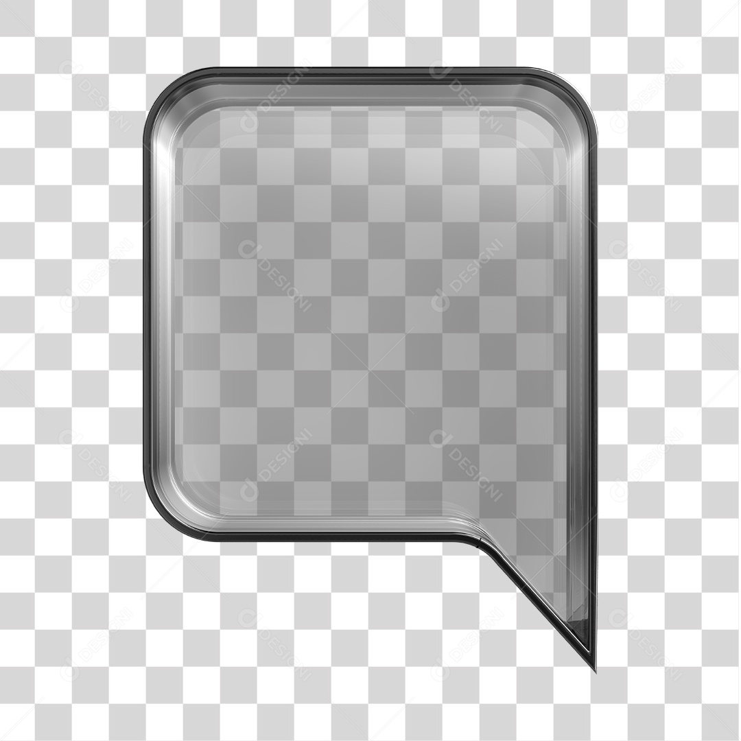 Elemento 3D Balão de Conversa Fumê PNG Transparente Sem Fundo