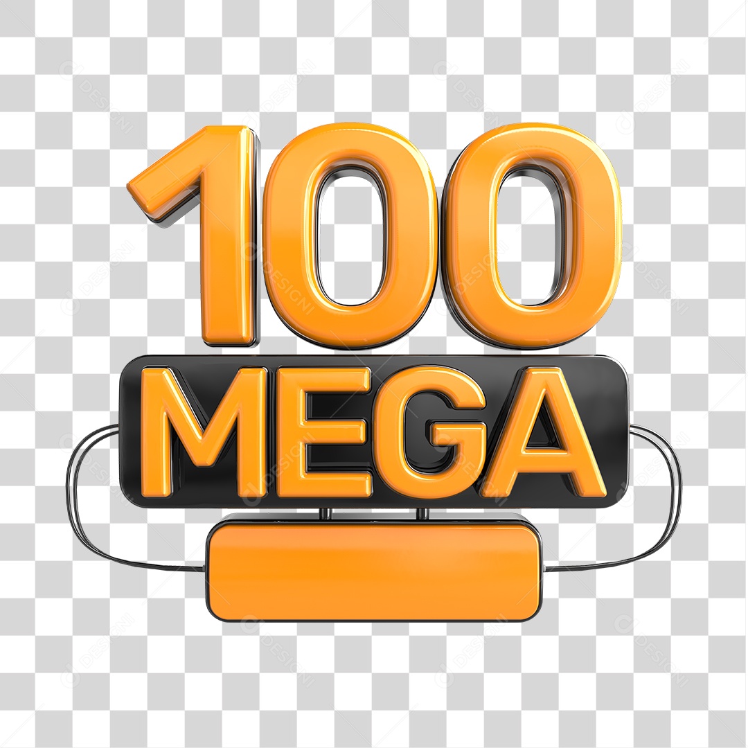 Elemento 3D 100 Megas PNG Transparente Sem Fundo