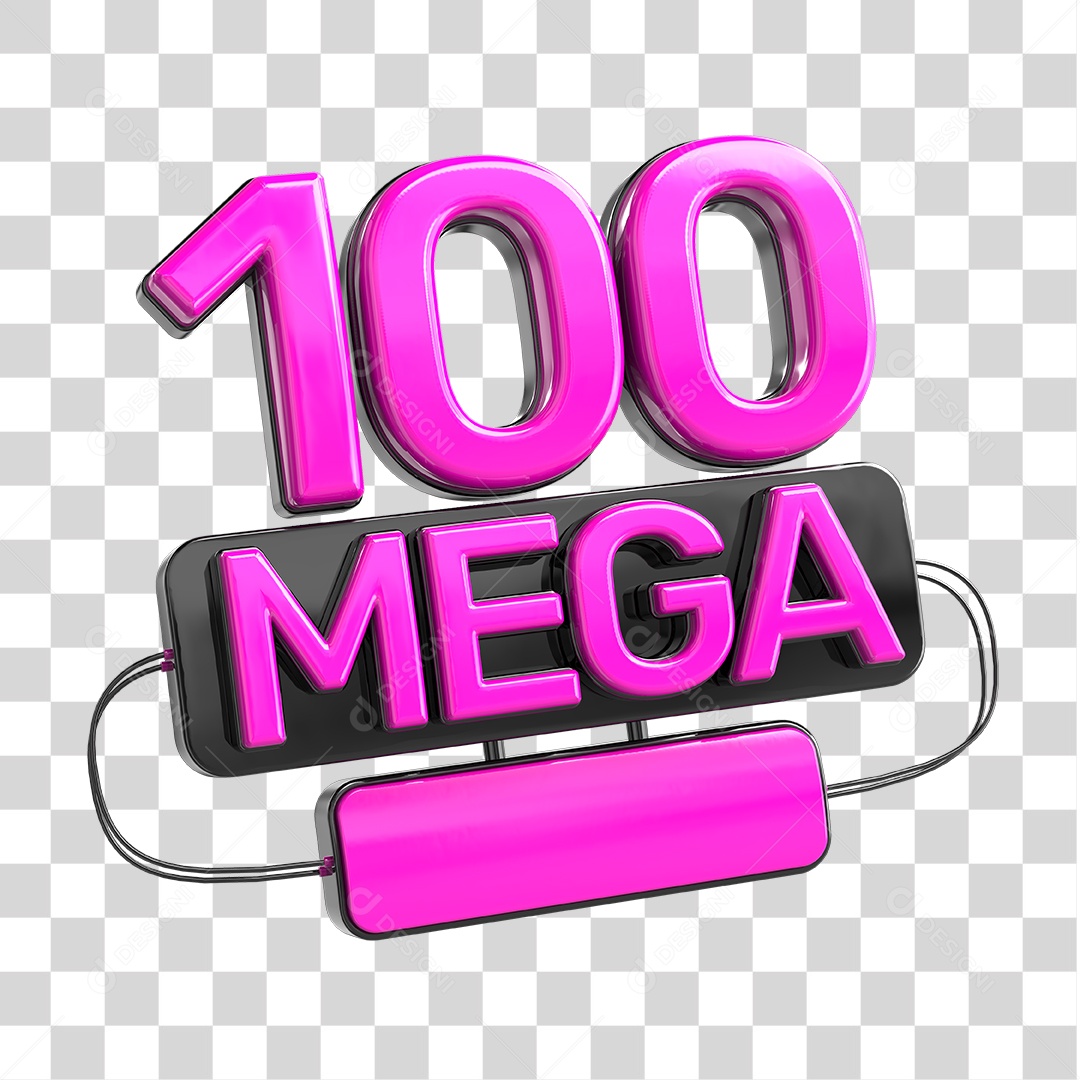 Elemento 3D 100 Megas PNG Transparente Sem Fundo