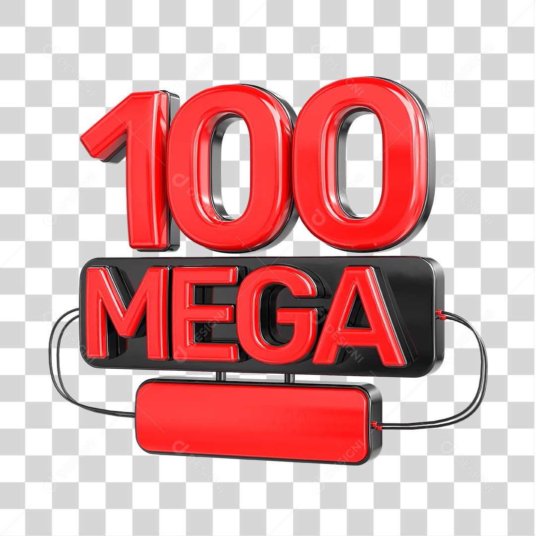 Elemento 3D 100 Megas PNG Transparente Sem Fundo
