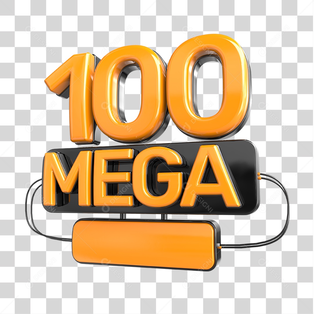 Elemento 3D 100 Megas PNG Transparente Sem Fundo