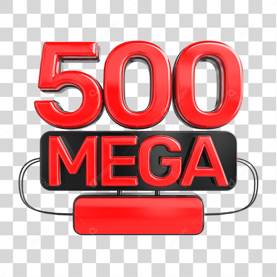 Elemento 3D 500 Mega PNG Transparente Sem Fundo
