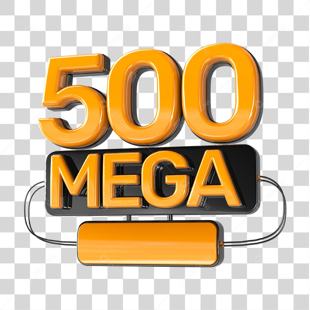Elemento 3D 500 Mega PNG Transparente Sem Fundo