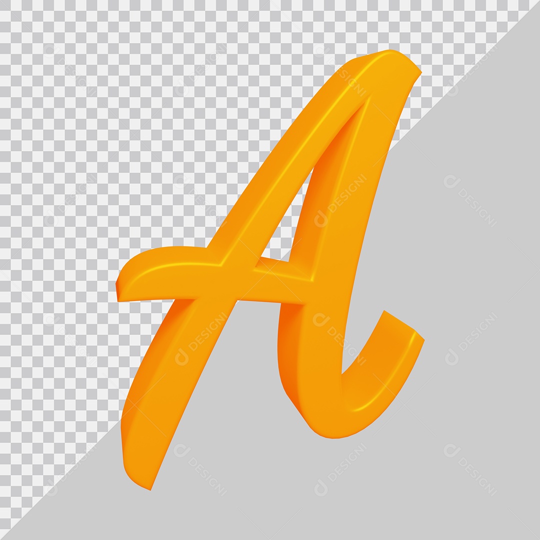 Elemento 3D Para Composição Letra A Laranja PSD