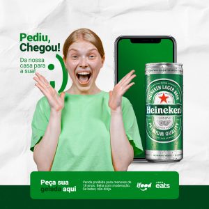 Post Bebidas Cerveja Gelada Heineken Delivery Pediu Chegou Social Media PSD Editável