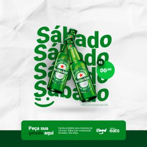 Social Media Bebidas Cerveja Gelada Heineken PSD Editável