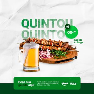 Social Media Quintou Cerveja Choop e Espeto PSD Editável