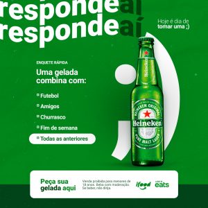 Social Media Bebidas Hoje é Dia de Tomar uma Cerveja Heineken PSD Editável