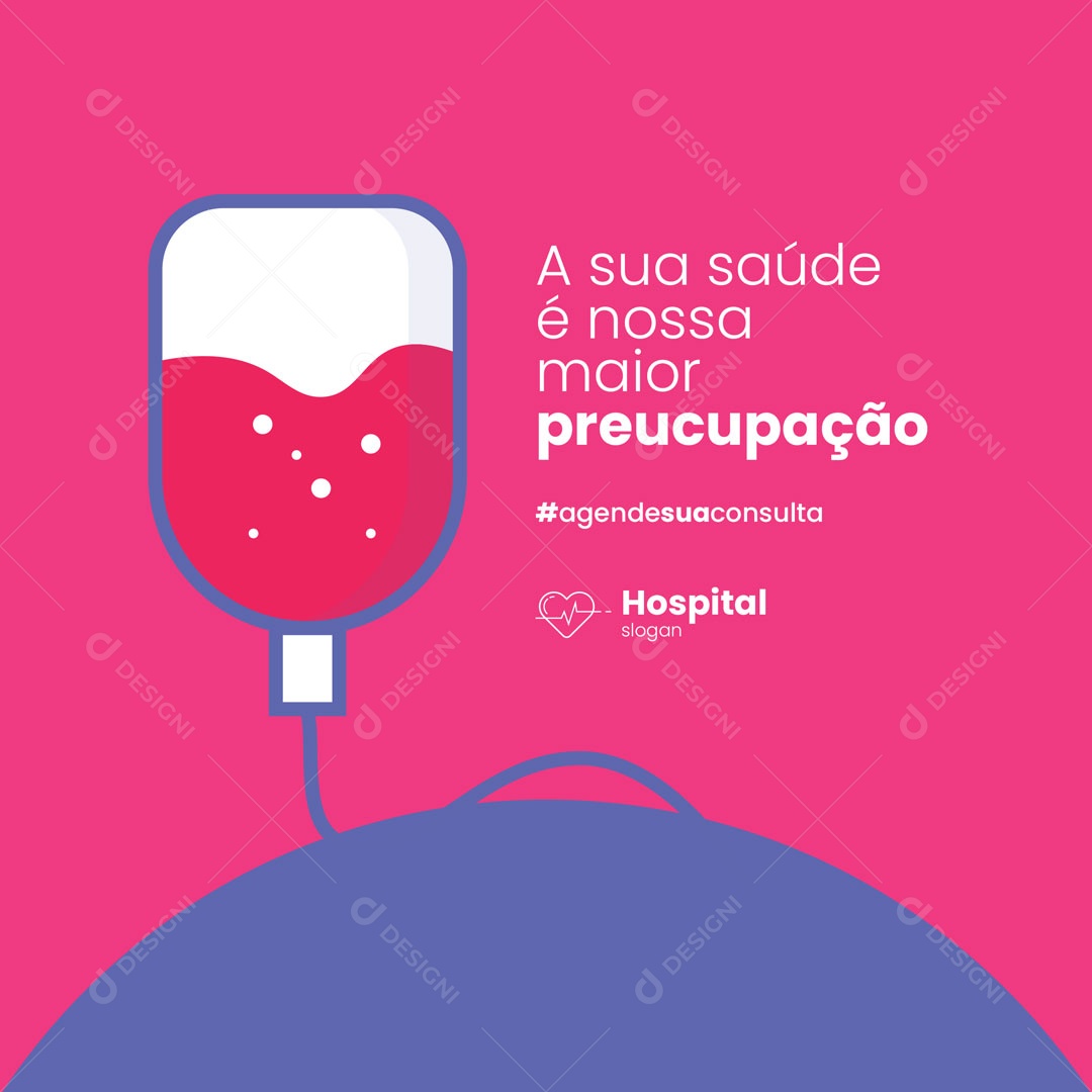 Social Media Clínica Médica A sua Saúde é nossa Maior Preocupação PSD Editável